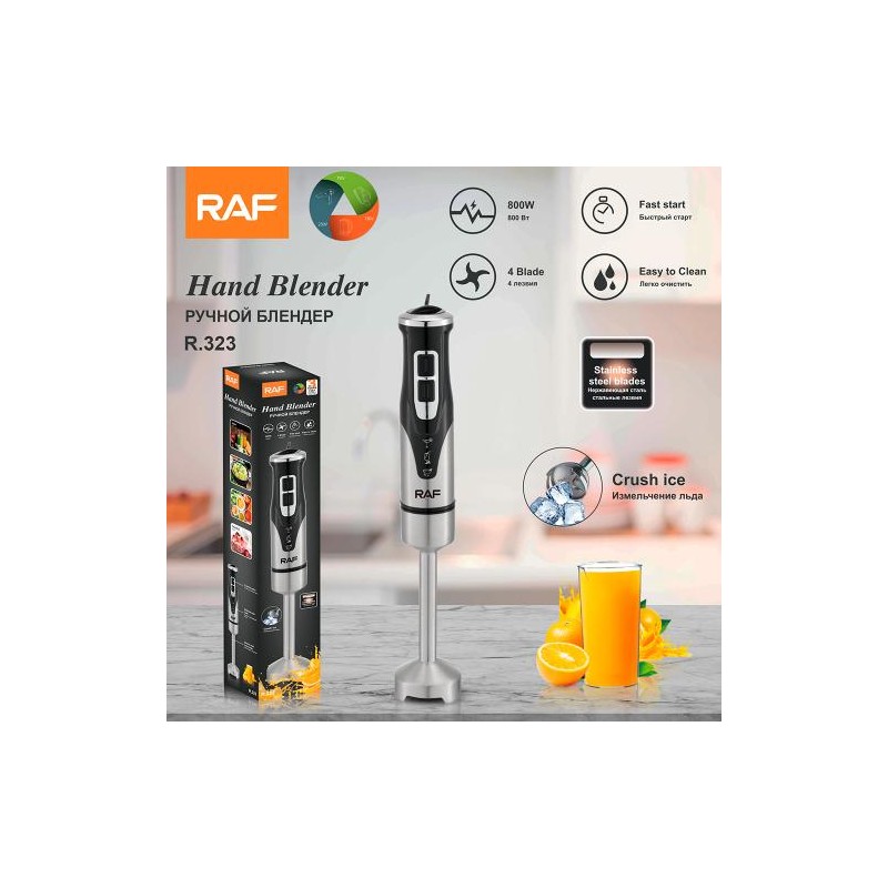 RAF Mixeur submersible 4 en 1 universel RAF R 331 800 W avec buses