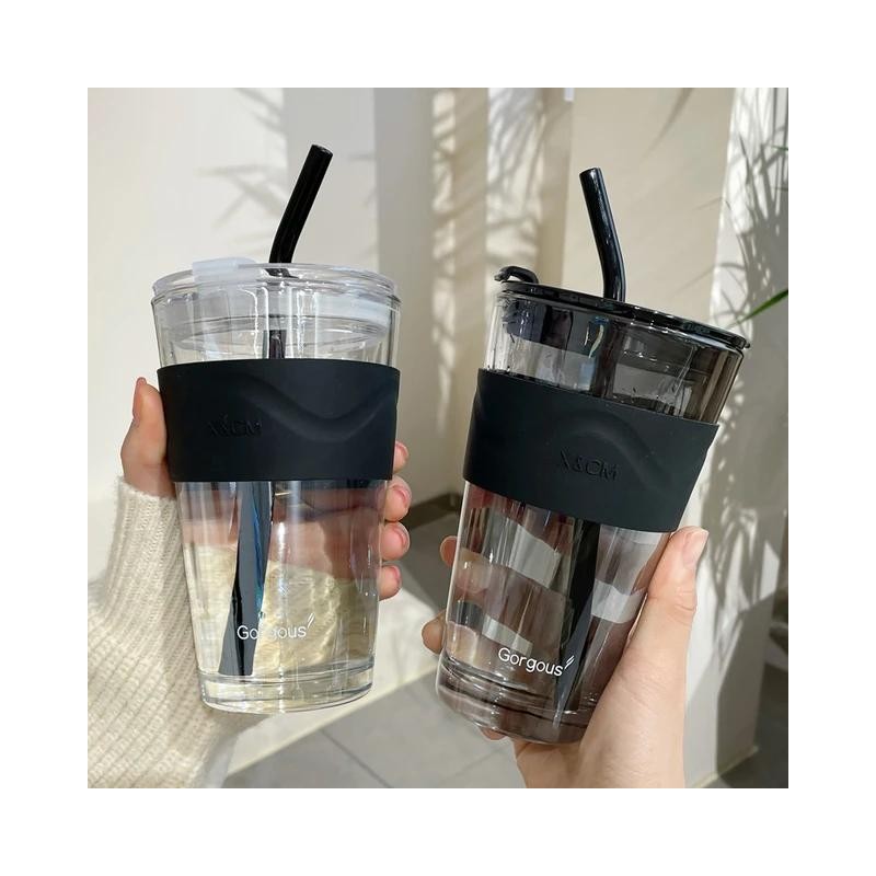 Tasse en verre Mug Tumbler avec couvercle