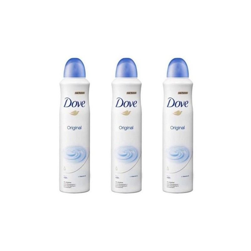 Lot de 3 DOVE Déodorant Spray - 250 ml - Original