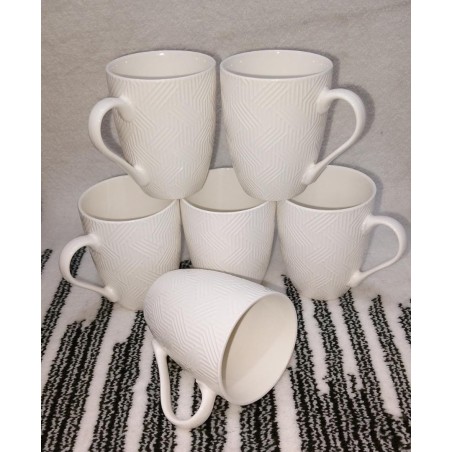 Pack de 6 tasses en porcelaines blanc
