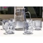 Ensemble verrerie transparente, carafe et 6 tasse