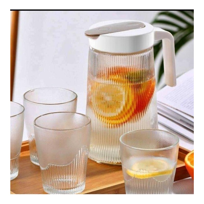 ENSEMBLE DE PICHETS DE 5 PCS EN VERRE À BOIRE BLANC