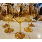 Ensemble Verrerie 6 coupe de verres dorée