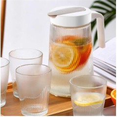 Ensemble 5 pièces Carafe+ 4 verres pour boisson ou eau