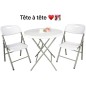 Table Pliante carrée + 2 Chaises Pliante Pour Petit Espace