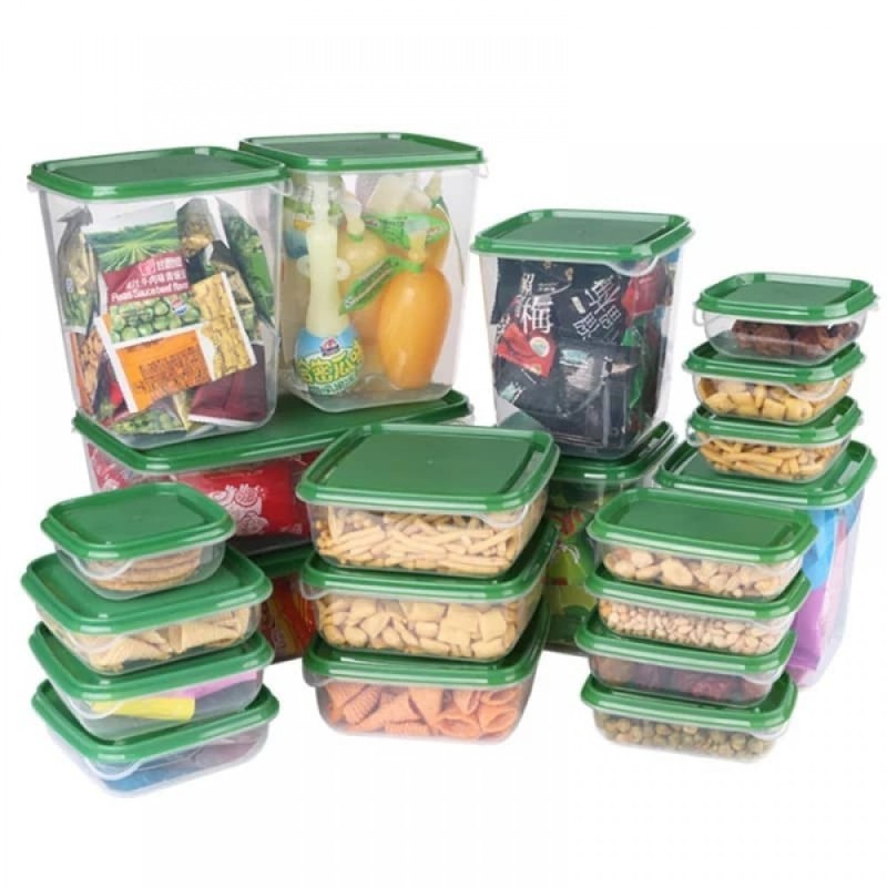 Ensemble de 17 conteneurs en plastique hermétiques pour aliments sans BPA,